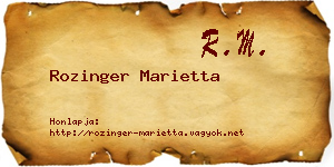 Rozinger Marietta névjegykártya